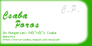 csaba poros business card